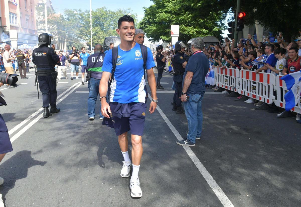 Llegada de los jugadores a Riazor