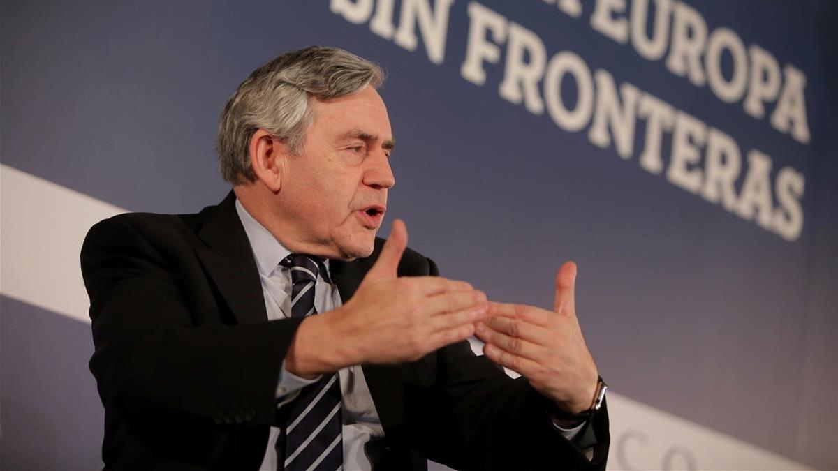 Intervención del exministro del Reino Unido, Gordon Brown, en el foro &quot;la Europa sin fronteras&quot;.