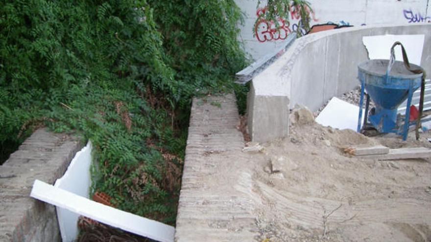 Las obras del IES de Ciudad Jardín lindan con el monumento.