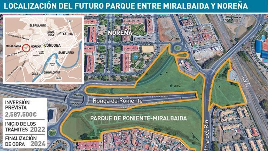Localización del futuro parque entre Miralbaida y Noreña.