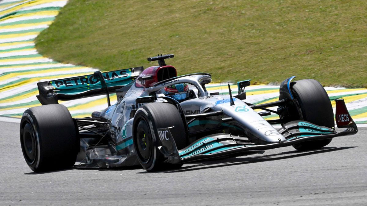 George Russell, en acción en el circuito de Interlagos