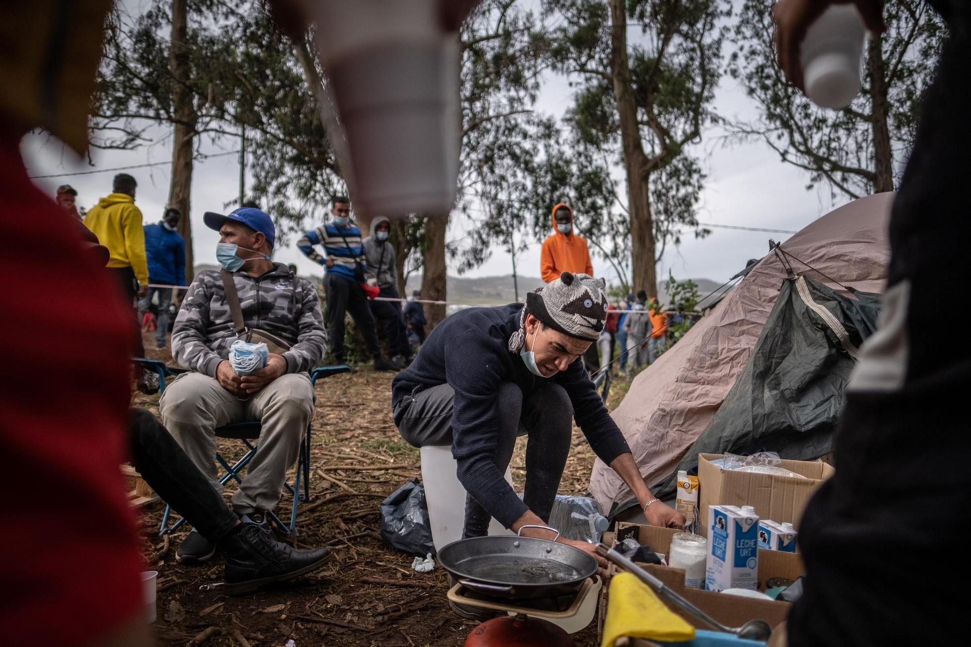 Protestas de migrantes en Las Raíces