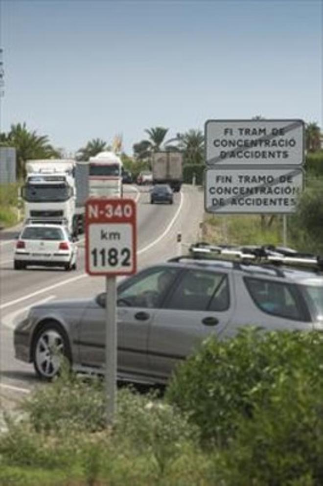 La N-340 concentra el 13% de las muertes en carreteras catalanas