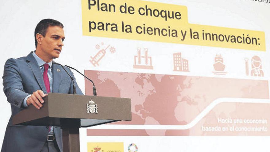 Pedro Sánchez durante la presentación del Plan de Choque.