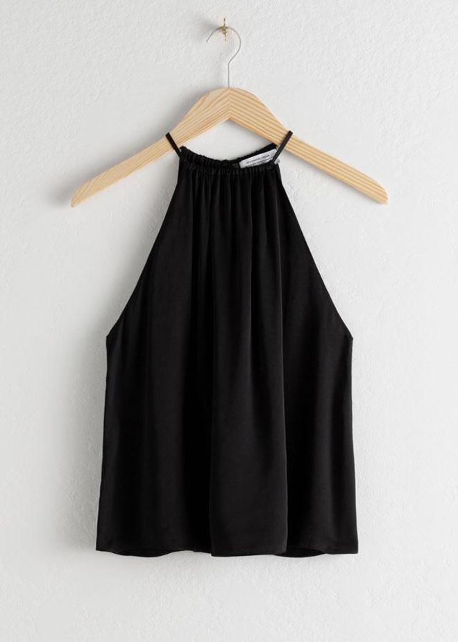 Top negro de escote halter de &Other Stories