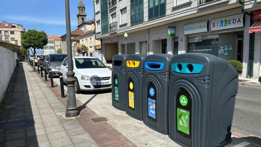 La isla ecológica ubicada en la rúa Santa Eulalia, en Silleda.