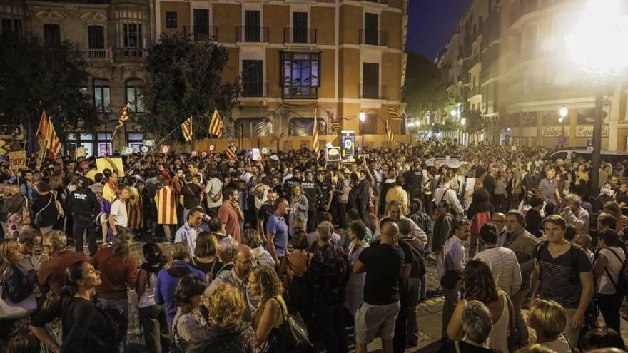 Manifestación en Palma contra las detenciones en Cataluña.