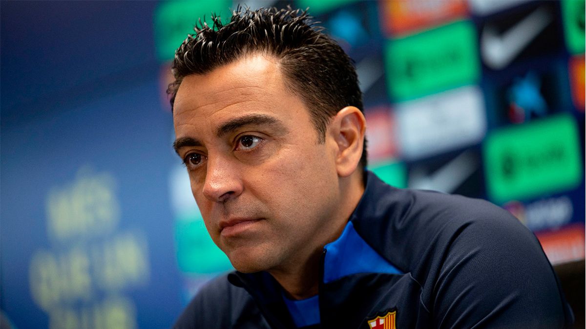 Xavi Hernández, en ruda de prensa