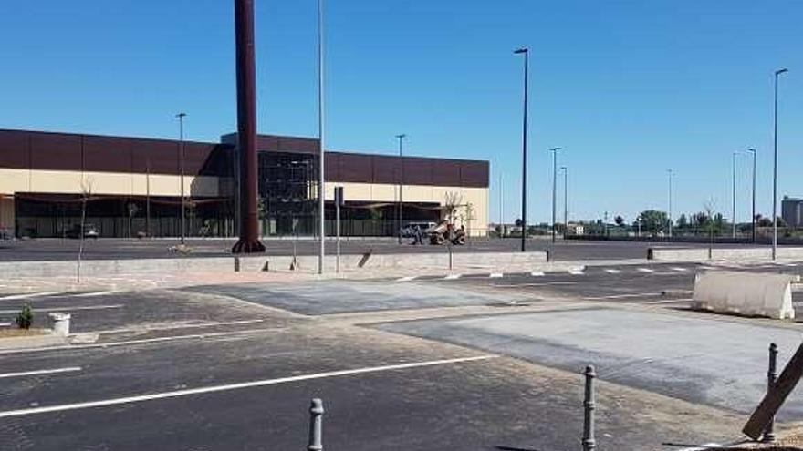 Imagen de los pasos peatonales elevados frente al hipermercado.