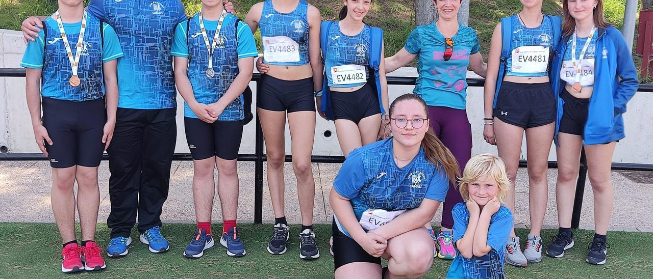 Los atletas de Canals en el Provincial de Gandia