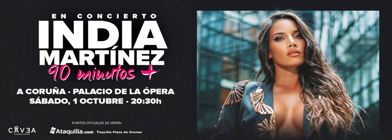 Cartel del concierto de India Martínez en A Coruña.