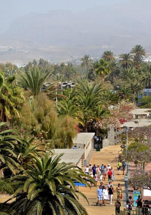 22/02/2019 MASPALOMAS, SAN BARTOLOMÉ DE TIRAJANA. Imágenes de calima en el Sur, tomadas desde el Faro de Maspalomas. SANTI BLANCO