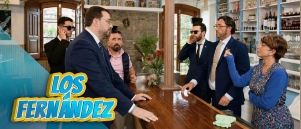 Un momento del cameo del Presidente.