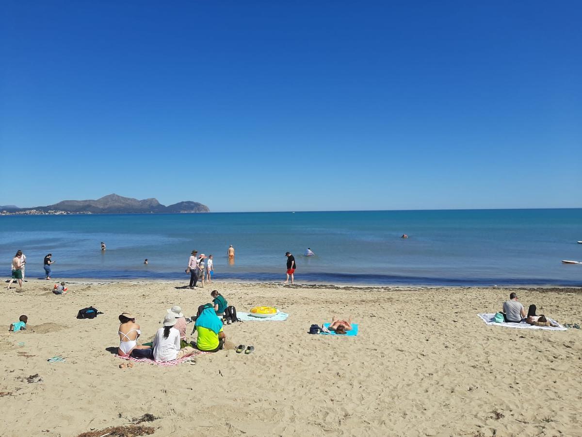 FOTOS | Mallorca se adelanta al verano: Son Bauló, en Can Picafort, se llena de bañistas