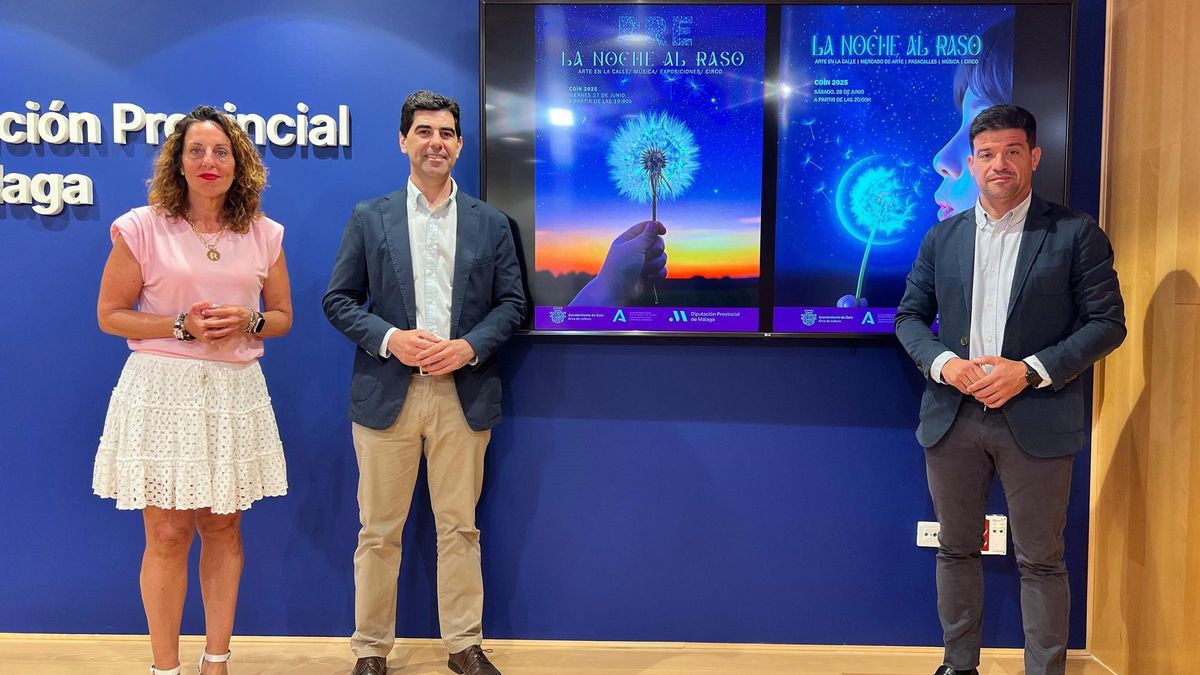 El diputado de Territorio Sostenible, Cristóbal Ortega, presenta junto al alcalde de Coín, Francisco Santos, la Noche al Raso de Coín.