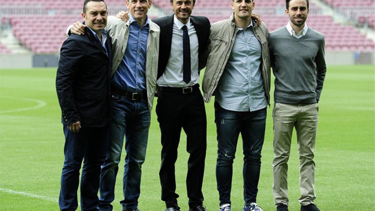 Luis Enrique y su equipo de confianza