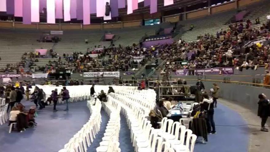 Vistalegre se prepara para la segunda Asamblea Nacional de Podemos