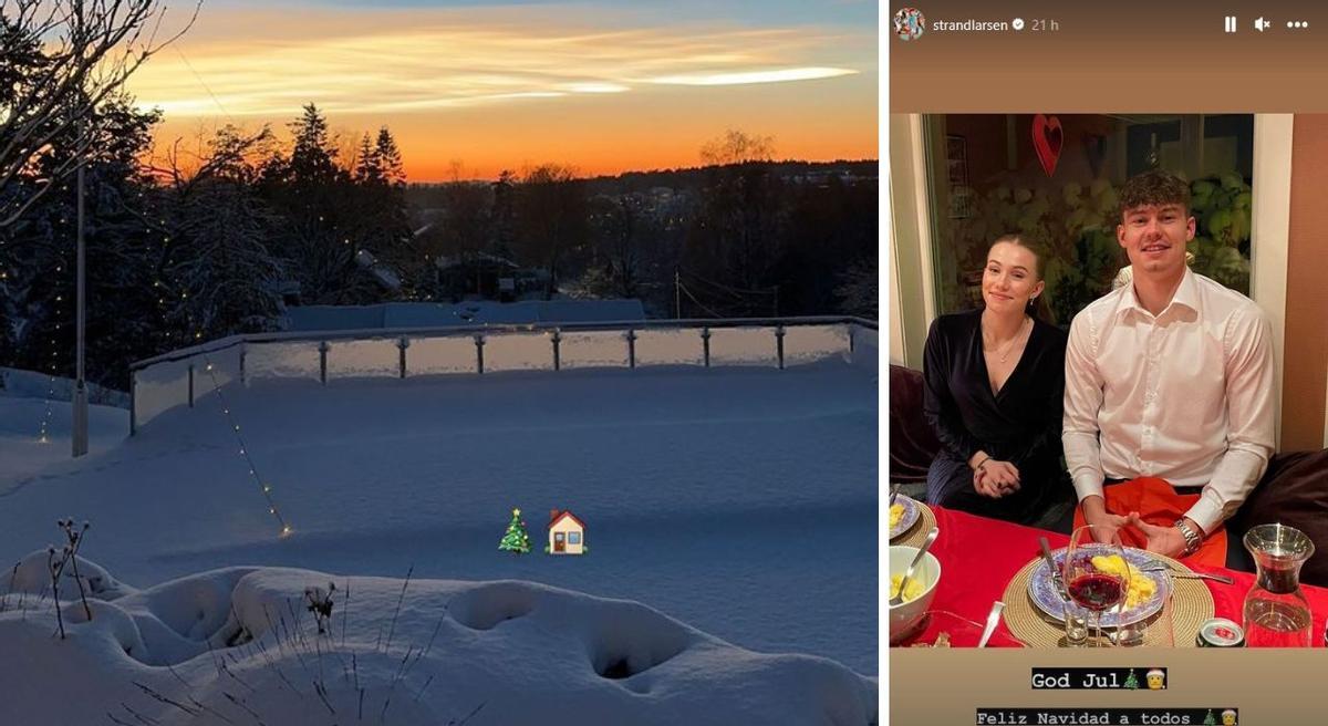 Larsen está pasando unas blancas Navidades en Noruega como se puede comprobar en el paisaje nevado que se ve desde su ventana.