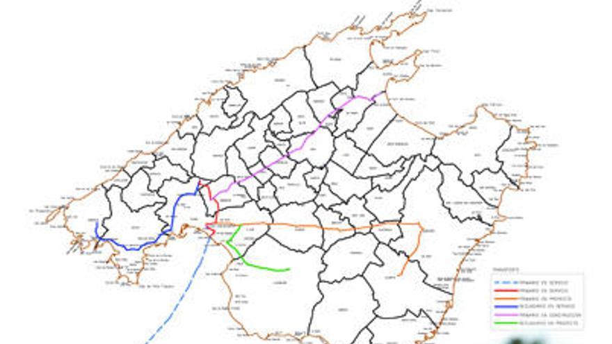 Mapa de gasoductos de Redexis en Mallorca