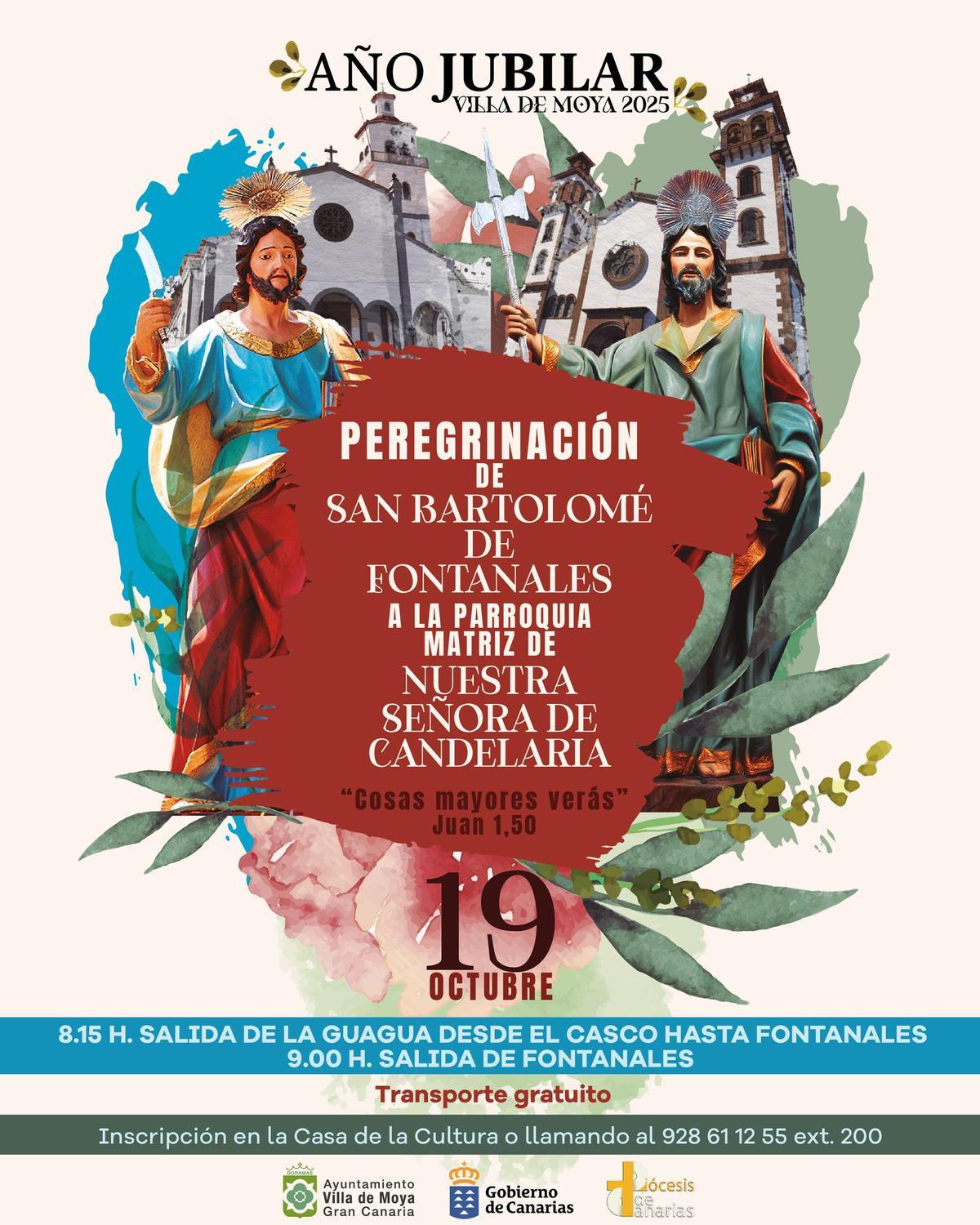 Cartel informativo de la histórica peregrinación de San Bartolomé.