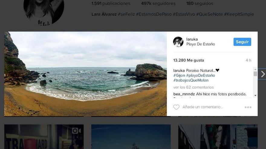 Lara Álvarez luce las playas gijonesas en redes sociales
