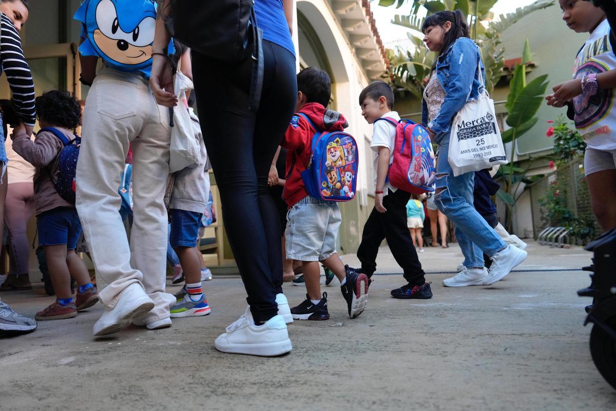 Vuelta al cole en la escuela Francesc Macià de Barcelona