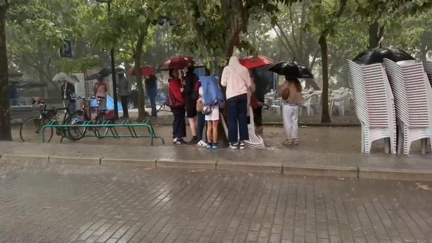 Una tromba de agua sorprende a Zamora durante 10 minutos