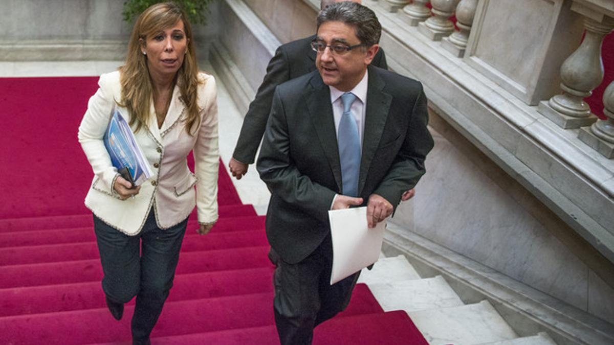 Alicia Sánchez-Camacho y Enric Millo, en el Parlament, el pasado noviembre.