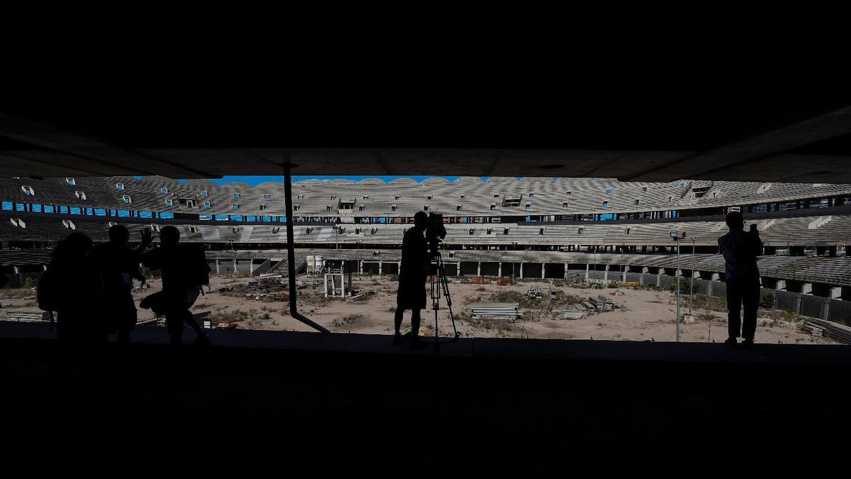 Una imagen del estado actual del Nou Mestalla, por dentro