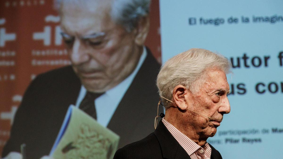 Mario Vargas Llosa, en un acto en el Instituto Cervantes.