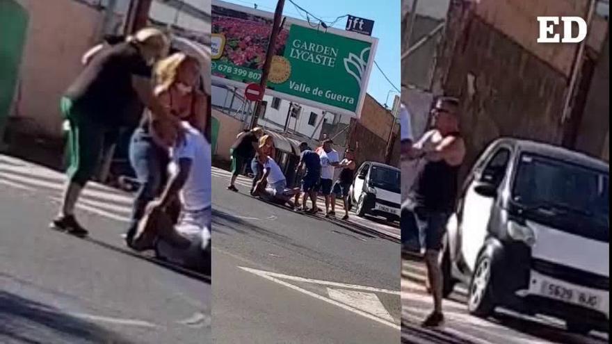 Pelea callejera en medio de la Avenida de Los Menceyes