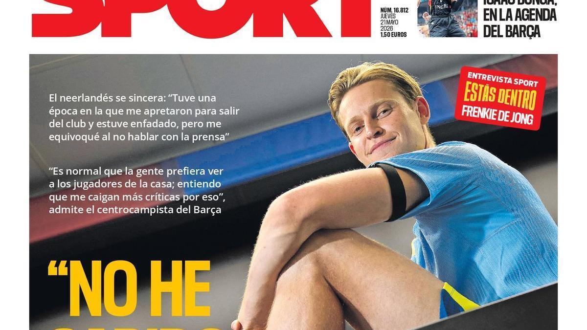 Esta es la portada de SPORT de hoy jueves, 21 de mayo de 2026