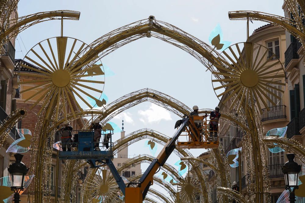 Nuevo alumbrado de Navidad en la calle Larios.