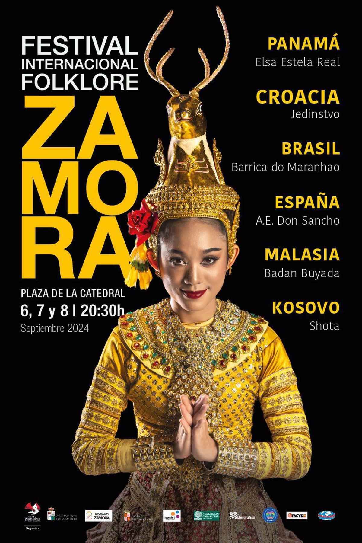 Cartel del Festival de Folklore de Zamora 2024.