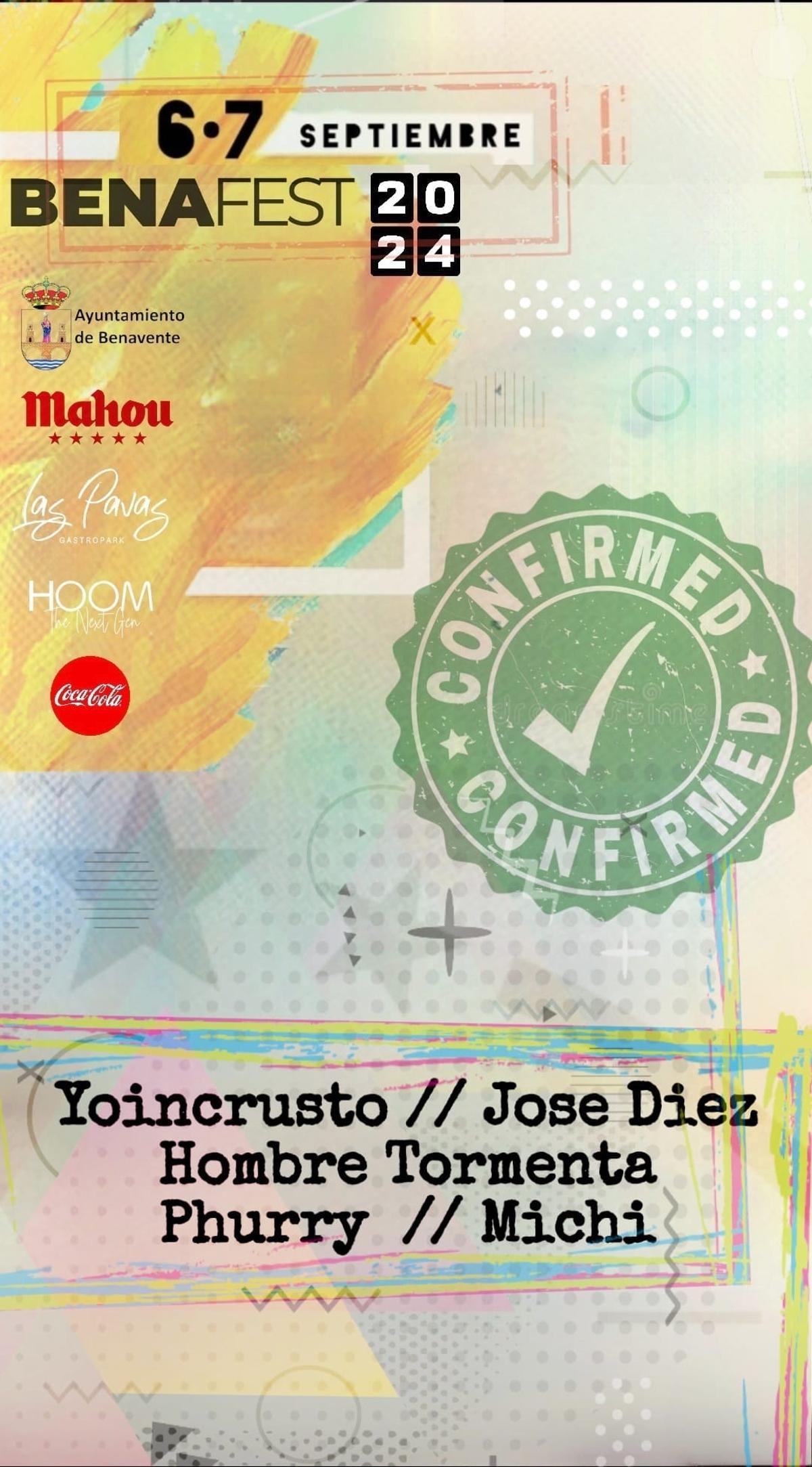 Benafest 2024, artistas confirmados.