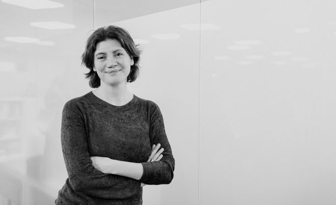 La editora Pilar Reyes, en su despacho de Penguin Random House en Madrid.