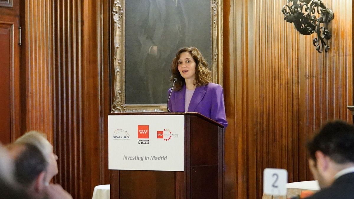 La presidenta de la Comunidad de Madrid, Isabel Díaz Ayuso, durante una visita a Nueva York en 2023.
