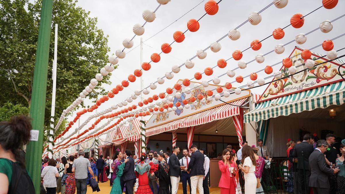 Casetas en la Feria de Abril de Sevilla en la edición de 2026.