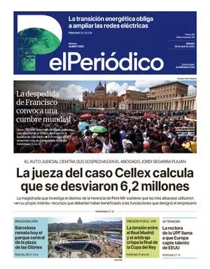 La portada de EL PERIÓDICO del 26 de abril de 2025