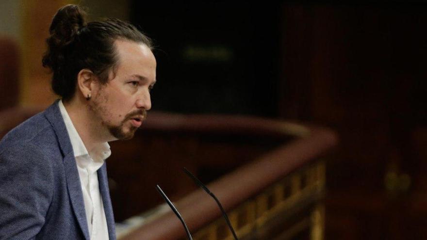 El vicepresident del govern espanyol Pablo Iglesias durant la seva intervenció durant la moció de censura el 22 d&#039;octubre del 2020