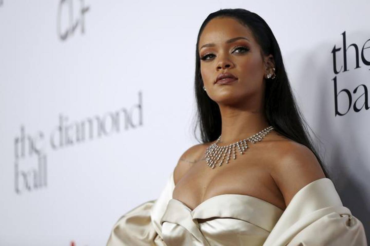 Singer Rihanna poses at the second annual Diamond Ball fundraising event in Santa Monica