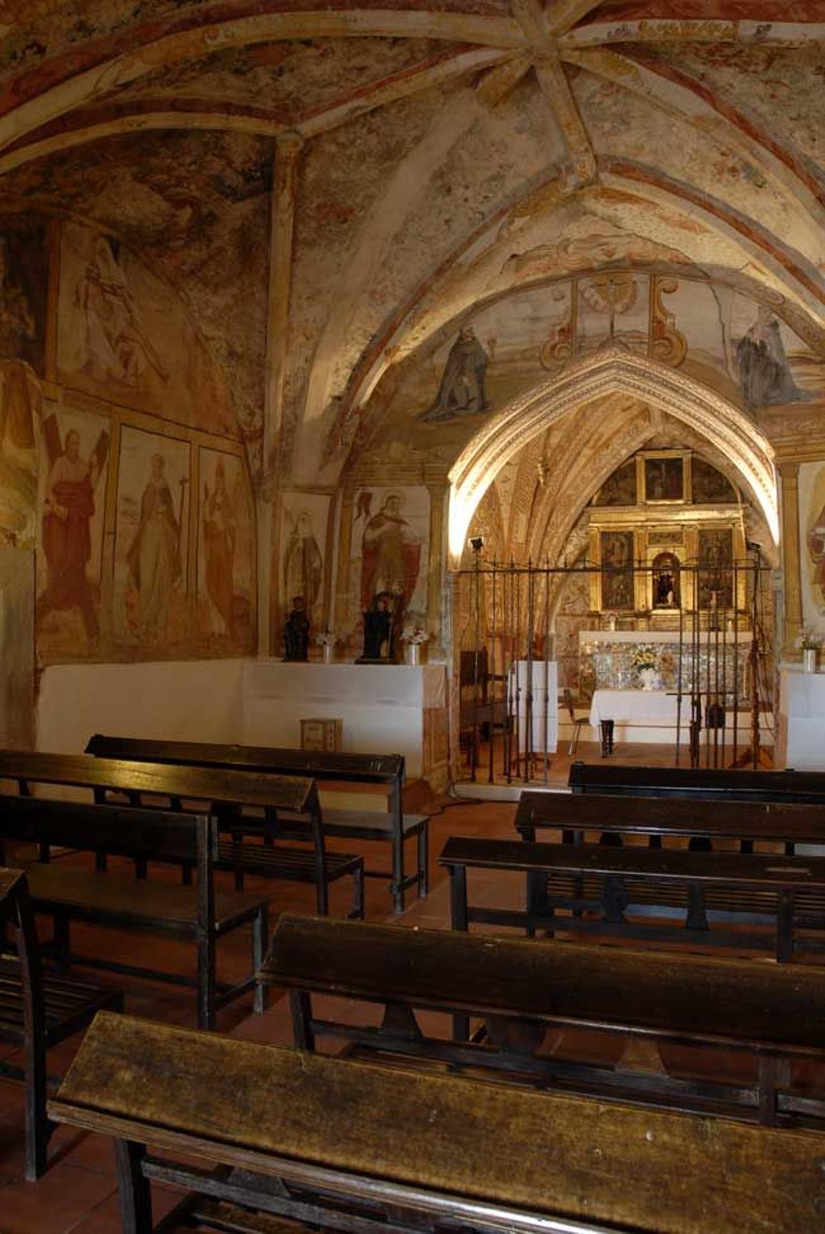 Fresco en la ermita románica de Agueda, en Alvito