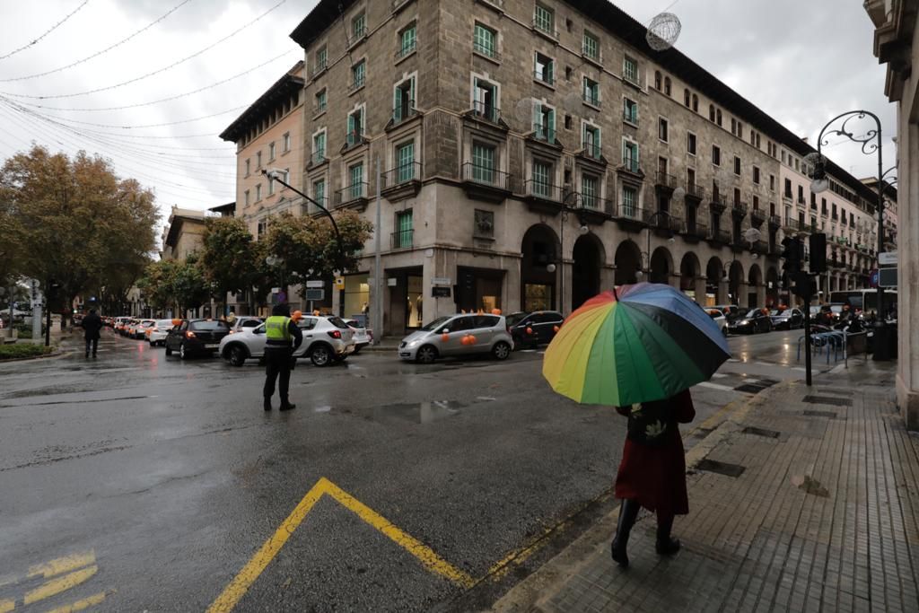 La 'marea naranja'  por la enseñanza concertada se manifiesta en coche por las calles de Palma