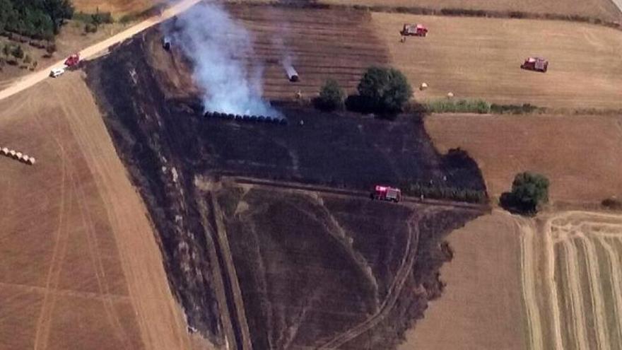 Imatge aèria de l&#039;incendi de Vidreres.