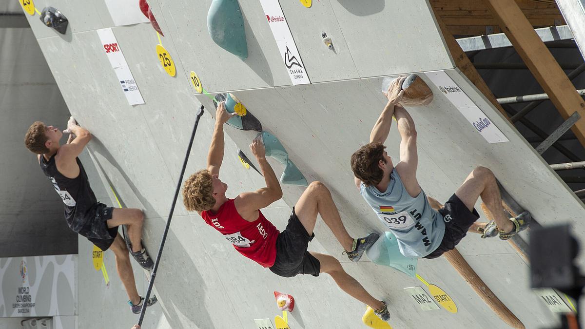 Montmeló (Barcelona). 18.07.2026 Graviteo 2026. Pruebas clasificatorias de ‘boulder masculino’ para el campeonato de Europa de escalada que se celebra en el Circuit de Catalunya en Montmeló. Fotografía de Jordi Cotrina