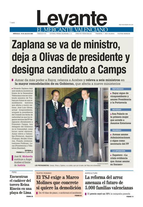 Las portadas de Zaplana