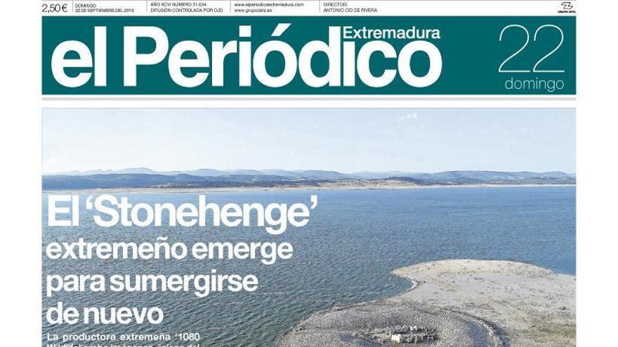 Esta es la portada de EL PERIÓDICO EXTREMADURA correspondiente al día 22 de septiembre del 2019