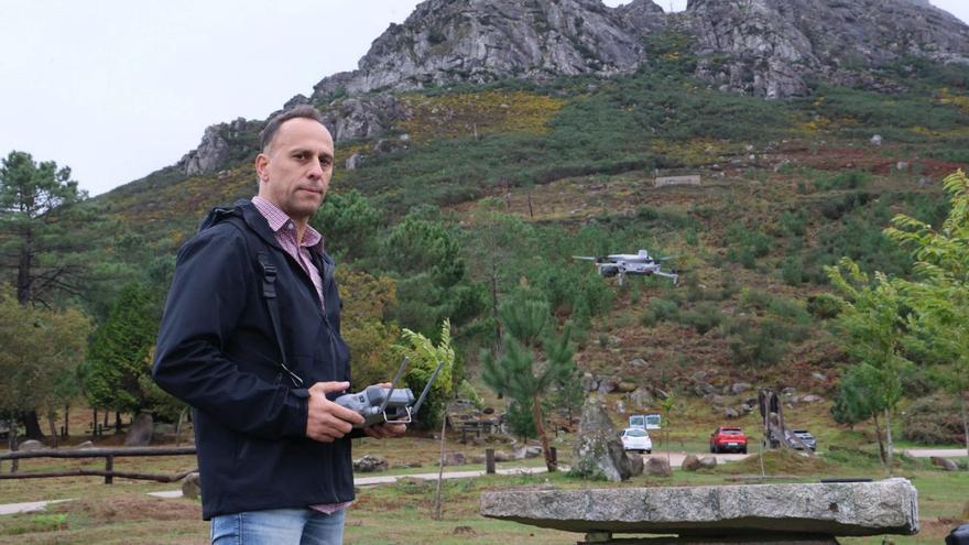 La comunidad de montes de Vincios y AeroJCL ensayan un sistema de prevención de fuegos