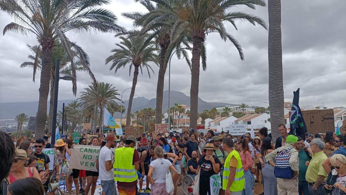 Instante de la manifestación desarrollada el pasado sábado en Tenerife.