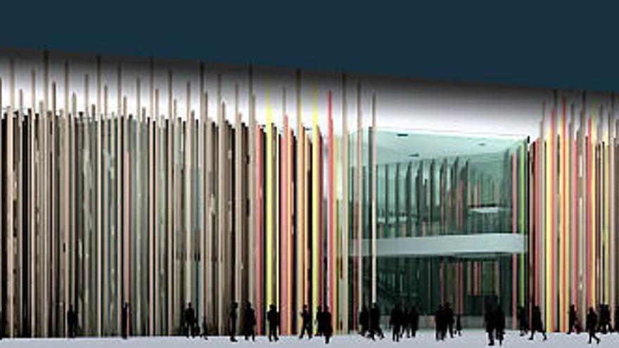 Imagen del proyecto que durante la pasada Expo albergó el Pabellón de España diseñado por Francisco Mangado